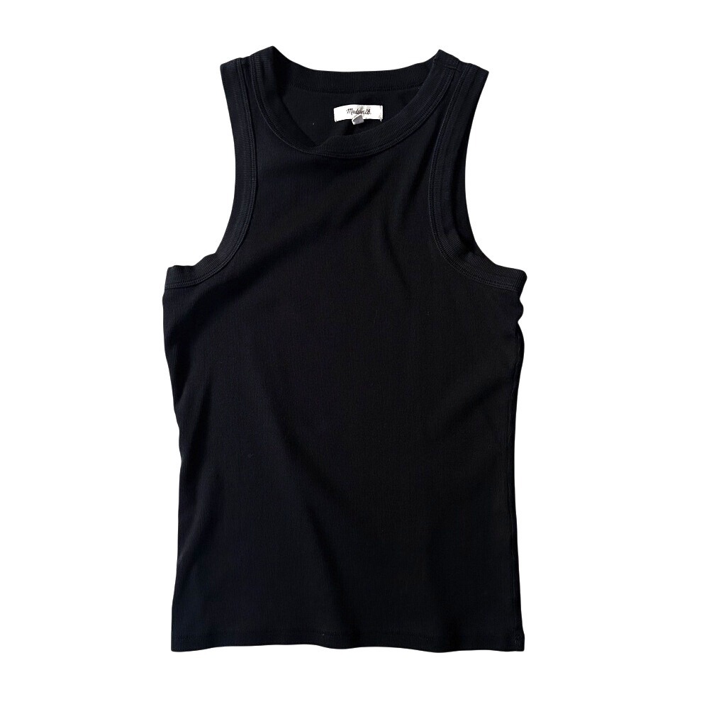 Madewell soft Ribbed Tank in‎ black - size Small